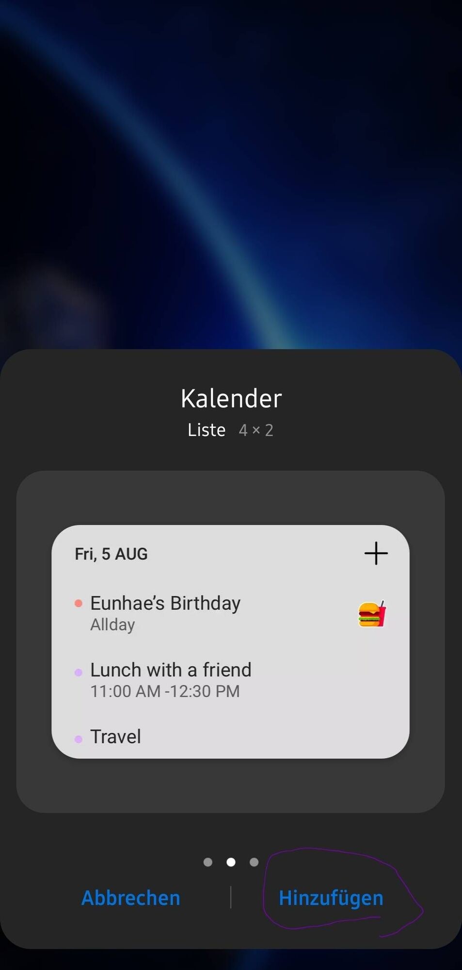 Kalender Widget